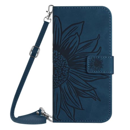 Чохол-книжка Skin Feel з малюнком соняшника на Xiaomi Redmi A5 4G 173.3mm - синій