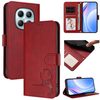 Чохол-книжка Litter Panda Embossing RFID Leather з тисненням панди та ремінцем на Xiaomi Redmi Note 15 4G / 5G /Poco M8  — бордовий