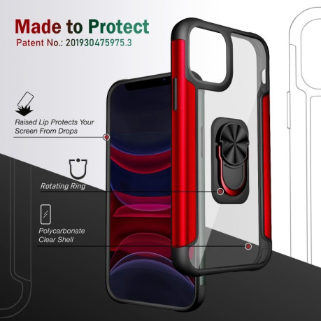 Противоударный чехол Iron Man with Ring Holder для iPhone 11 - зеленый