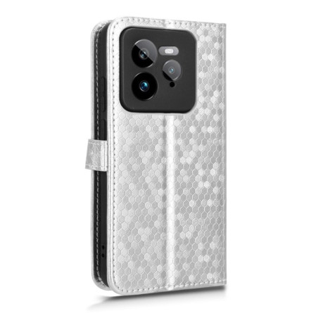 Чехол-книжка Honeycomb Dot для Realme GT 7 Pro - серебристый