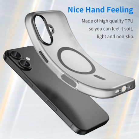 Протиударний чохол MagSafe Frosted Translucent TPU+PC для iPhone 17 - чорний