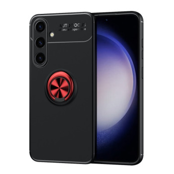 Ударозащитный чехол Metal Ring Holder для Samsung Galaxy S24+ 5G - черно-красный