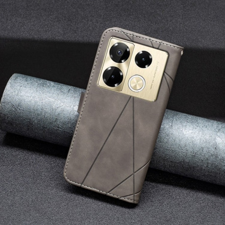 Чехол-книжка Rhombus Texture для Infinix Note 40 Pro 4G/5G/40 Pro+ 5G - серый