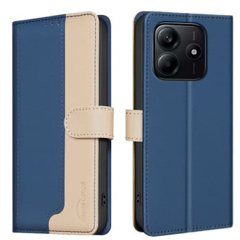 Чохол-книжка Color Matching RFID Anti-theft Leather для Xiaomi Redmi Note 14 5G/Poco M7 Pro 5G - синій