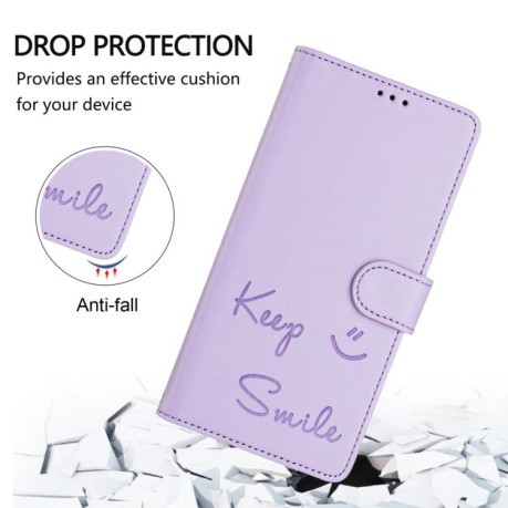 Чехол-книжка Embossing Stripe RFID для Xiaomi Redmi Note 14 Pro 5G/Poco X7 - фиолетовый