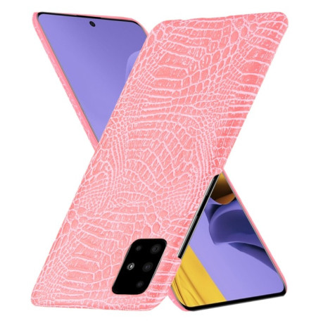 Удароміцний чохол Crocodile Texture на Samsung Galaxy A51-рожевий