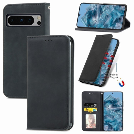 Чохол-книжка Retro Skin Feel Business Magnetic для Google Pixel 8a - чорний