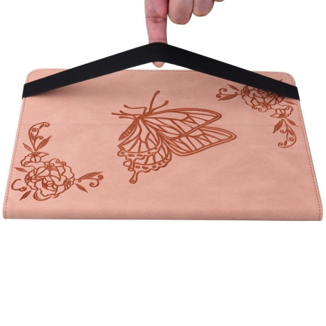 Чохол-книжка Butterfly Flower Embossed Leather на Xiaomi Redmi Pad SE 8.7 - рожеве золото