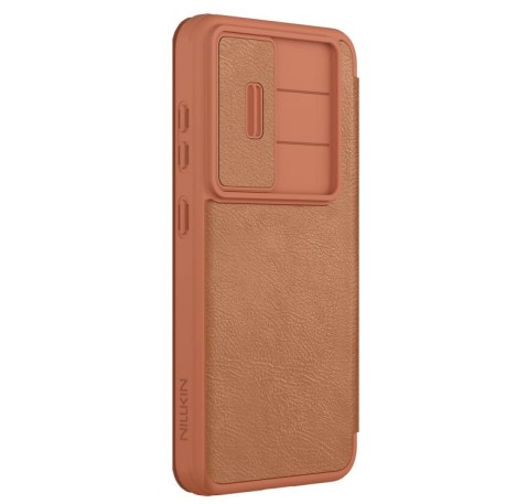 Чехол-книжка Nillkin Qin Series для Samsung Galaxy S25 5G - коричневый