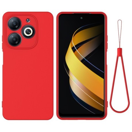 Силиконовый чехол Solid Color Liquid Silicone на Infinix Smart 8 HD / Smart 8 Pro - красный