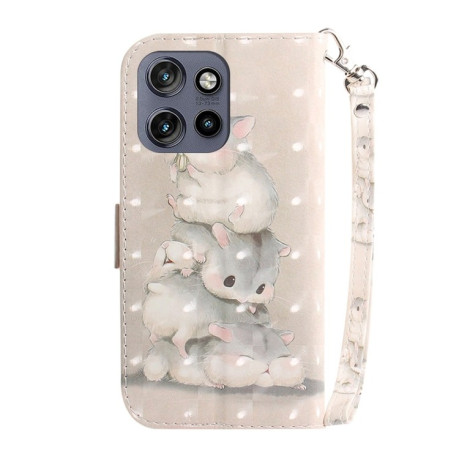 Чехол-книжка 3D Painting для Motorola Edge 50 Neo 5G Global - Squirrels