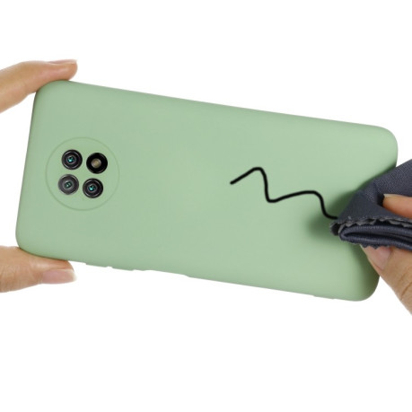 Силиконовый чехол Solid Color Liquid Silicone на Xiaomi Redmi Note 9T - зеленый