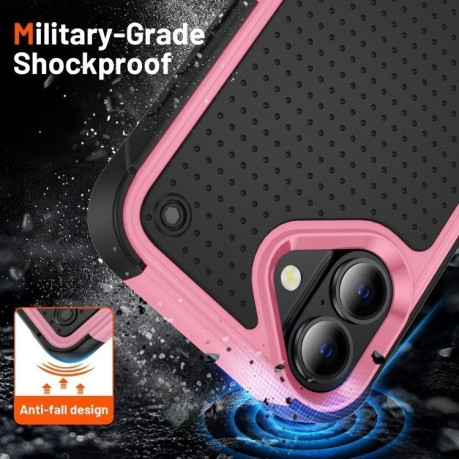 Чохол протиударний PC + TPU Shockproof Protective для iPhone 16 - Pink+Black