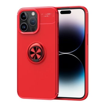 Ударозащитный чехол Metal Ring Holder для iPhone 15 Pro Max - красный