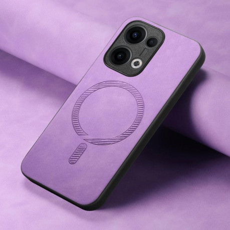 Чохол Retro MagSafe Magnetic PU на OPPO Reno13 Pro 5G - фіолетовий