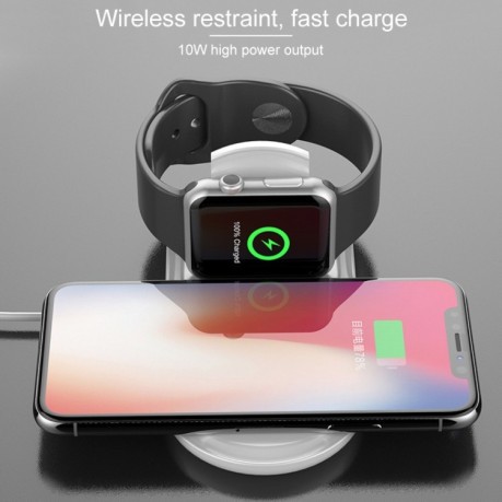 Беспроводная зарядка W22 Qi Standard Quick Wireless Charger 2W / 10W, наr iPhone, Galaxy, Xiaomi, Google, LG, Apple Watch - черная