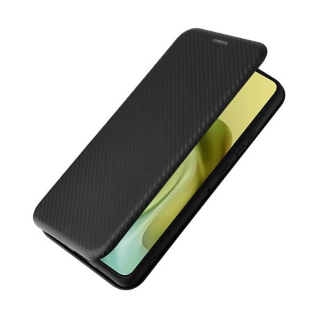 Чохол-книжка Carbon Fiber Texture на Motorola Moto G86 5G - чорний