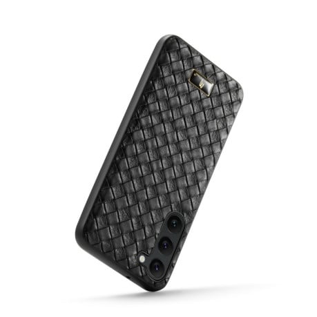 Противоударный чехол Fierre Shann Leather для Samsung Galaxy S24+ 5G - черный