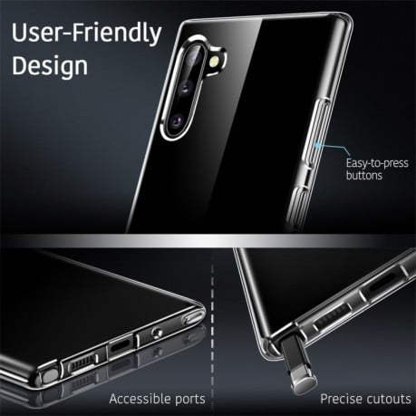 Ультратонкий силиконовый чехол ESR Air Shield Slim Clear на Samsung Galaxy Note 10- прозрачный