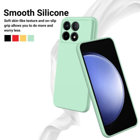 Силиконовый чехол Solid Color Liquid Silicone на Xiaomi Poco F6 Pro - зеленый