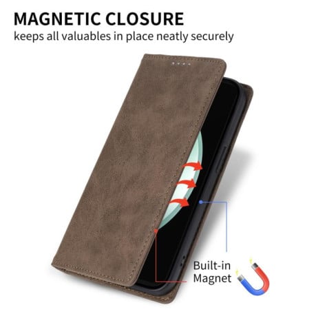Чохол-книжка Business Solid Color із захистом від сканування RFID на Samsung Galaxy S25 FE 5G - коричневий