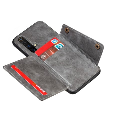 Противоударный чехол Magnetic with Card Slots на Realme X50/X3 - серый