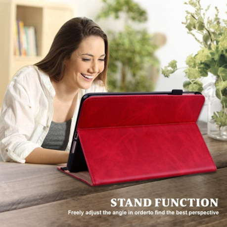 Чохол Solid Color Stripe Embossed Leather для Xiaomi Redmi Pad SE 8.7 - червоний