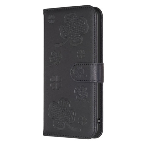 Чехол-книжка Four-leaf Clasp Embossed на Xiaomi Redmi Note 13 4G Global - черный