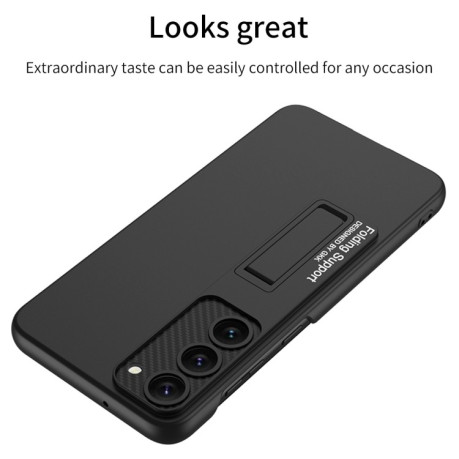 Противоударный чехол GKK Plain Leather для Samsung Galaxy S23+ 5G - черный