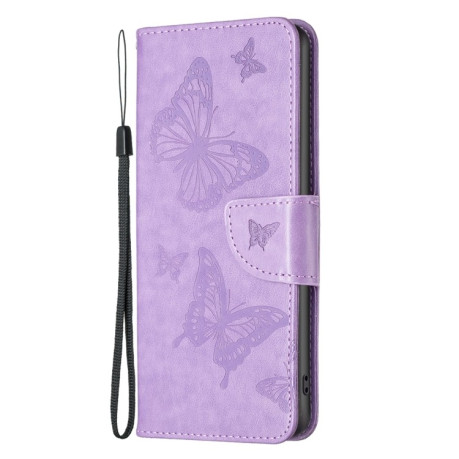 Чехол-книжка Butterflies Pattern для Xiaomi Redmi A1/A2/A1+/A2+ - фиолетовый