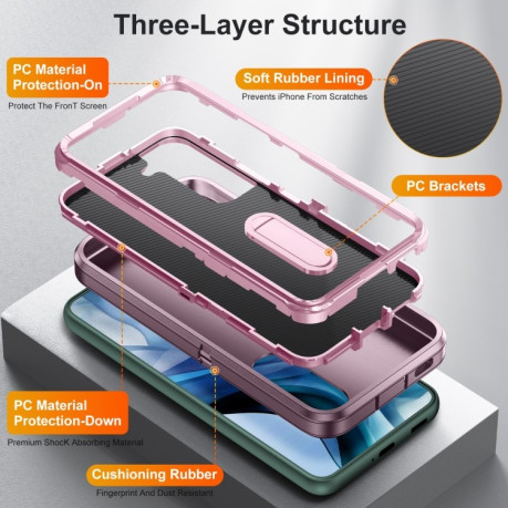 Противоударный чехол 3 in 1 Rugged Holder для Samsung Galaxy S23 5G - фиолетовый
