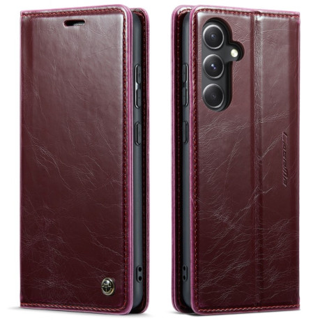 Шкіряний чохол-книжка CaseMe 003 Series з магнітною кришкою Samsung Galaxy S23 FE - червоний