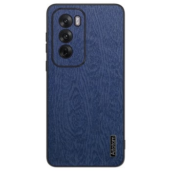 Чехол Tree Bark Leather Shockproof для OPPO Reno 12 Global - синий
