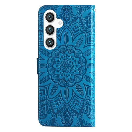 Чохол-книжка Embossed Sunflower для Samsung Galaxy S24 - синій