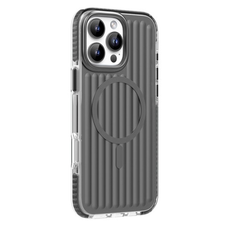 Чохол Mutural Corrugated Texture Magsafe Magnetic Shockproof для iPhone 16 Pro Max - темно-сірий
