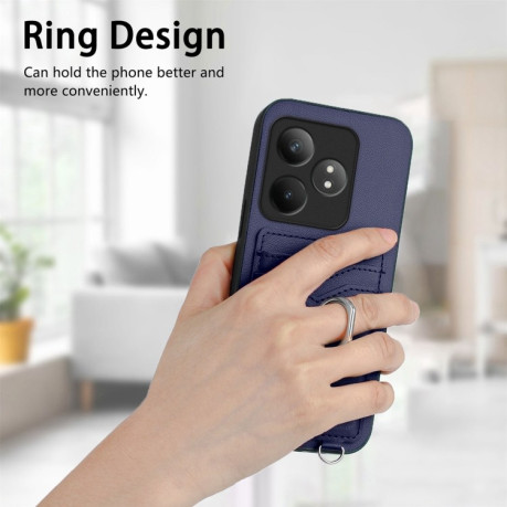 Протиударний чохол R20 Ring Card Holder для Realme GT Neo6 SE - синій