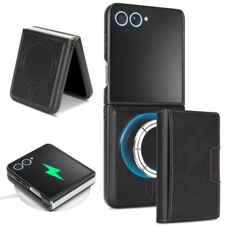 Чохол-книжка Kalebol Strong з MagSafe Tri-Fold з кишенькою для карт на Samsung Galaxy Filp 7 - чорний