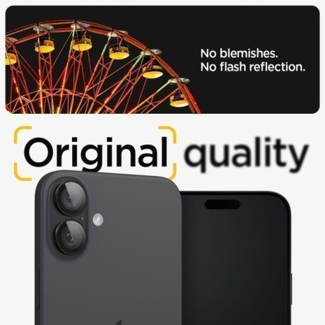 Комплект защитных стекол на камеру Spigen Glass tR EZ Fit Optik Pro для  iPhone 16 Plus - Black