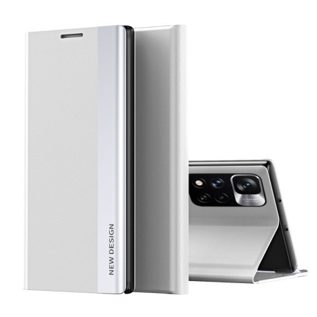 Чохол-книжка Electroplated Ultra-Thin для Xiaomi Redmi Note 11 Pro / Note 12 Pro 4G - сріблястий