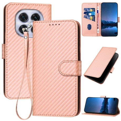 Чохол-книжка Carbon Fiber Texture на Xiaomi Redmi Note 14 Pro 5G/Poco X7 - рожевий