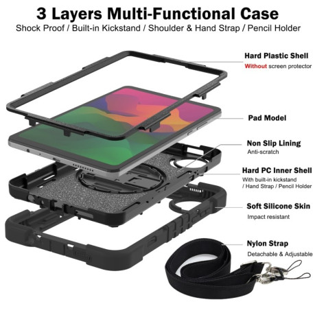 Протиударний чохол Acrylic 360 Degree Rotation Holder Leather для Redmi Pad SE 8.7 2024 - чорний