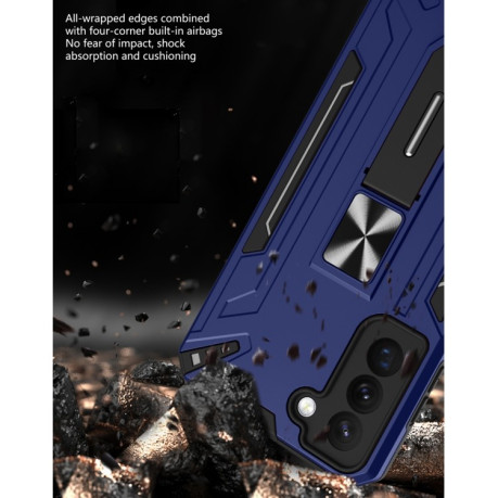 Противоударный чехол War-god Armor для Samsung Galaxy S22 5G - синий