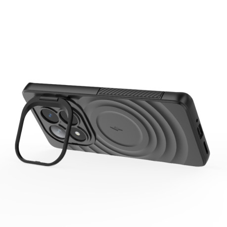 Чохол  Lens Frame Bracket Corrugated MagSafe для Xiaomi Redmi Note 14 Pro+ 5G - чорний