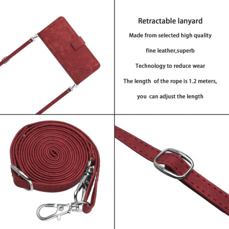 Чохол-книжка Skin Feel Stripe Pattern для OPPO Reno 8 5G - червоний