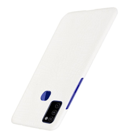 Ударопрочный чехол Crocodile Texture на Samsung Galaxy M51 - белый