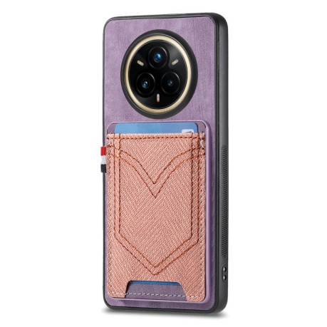 Чехол Denim Texture Leather Skin на Realme 14 Pro+ - фиолетовый