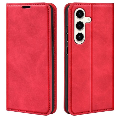 Чехол-книжка Retro Skin Feel Business Magnetic на Samsung Galaxy S24+ 5G - красный