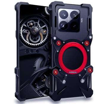 Чохол Rotating Bracket Hollow Metal with Lanyard з поворотним тримачем на Xiaomi 17T Pro 5G — чорний