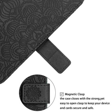 Чохол-книжка Mandala Embossed Flip для OPPO Reno7 5G Global/ Find X5 Lite/OnePlus Nord CE2 5G  - чорний