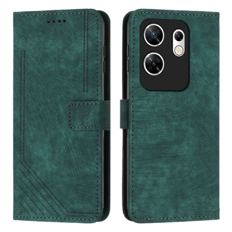 Чехол-книжка Skin Feel Stripe Pattern для Infinix Zero 30 4G - зеленый